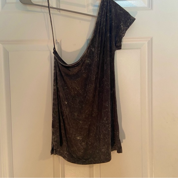 Soft and Sexy One Shoulder Top - Slate Marble - Picture 3 of 5